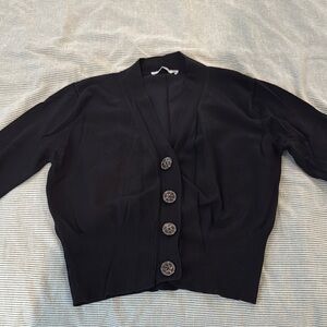 Black Button-Up Women's Sweater